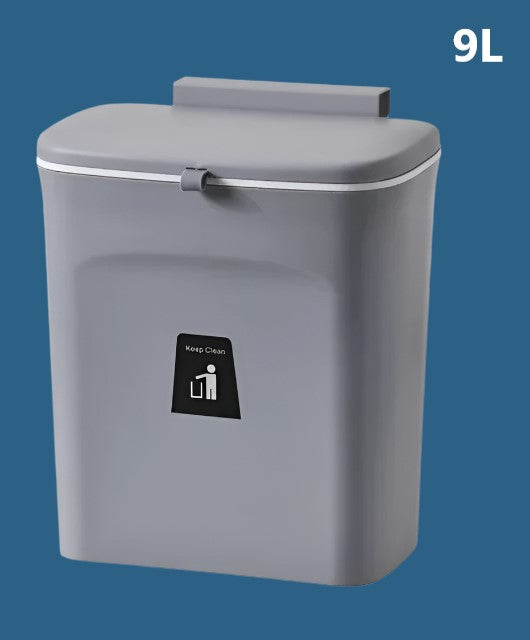 Poubelle-Suspendue-grise-9-litres