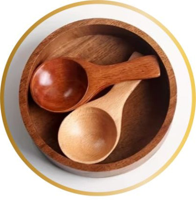 Cuillère en bois deux en couleurs