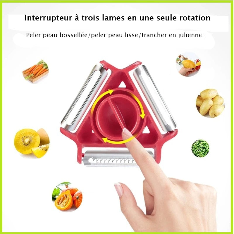 éplucheur-rond trois-lames-interchangeables