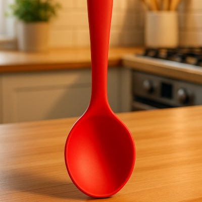 Cuillère en silicone rouge