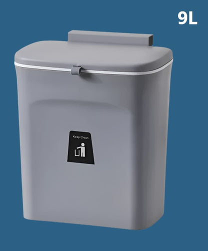 Poubelle-Suspendue-grise-9-litres