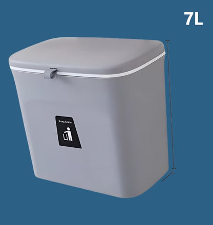 Poubelle-Suspendue-grise-sept-litres