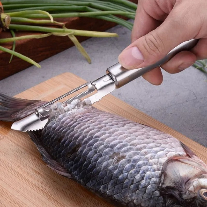 économe inox écaille poisson