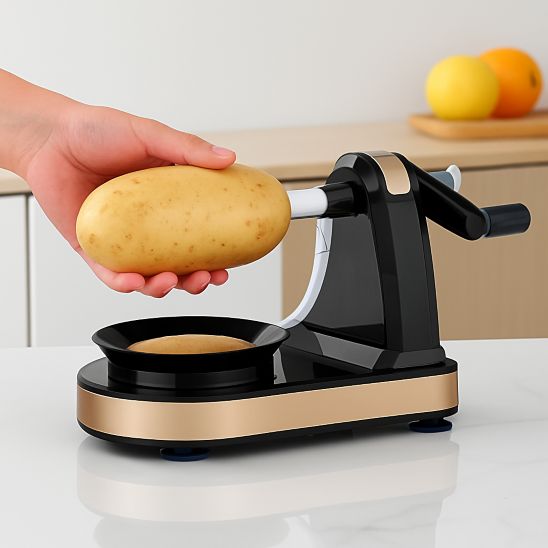 femme-enfonce-une-patate-sur-un-epluche-pomme-multifonction
