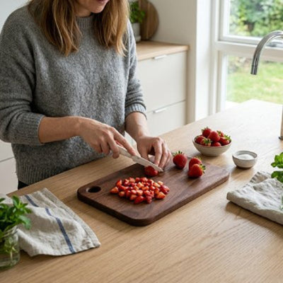 Planche a decouper femme coupe fraises