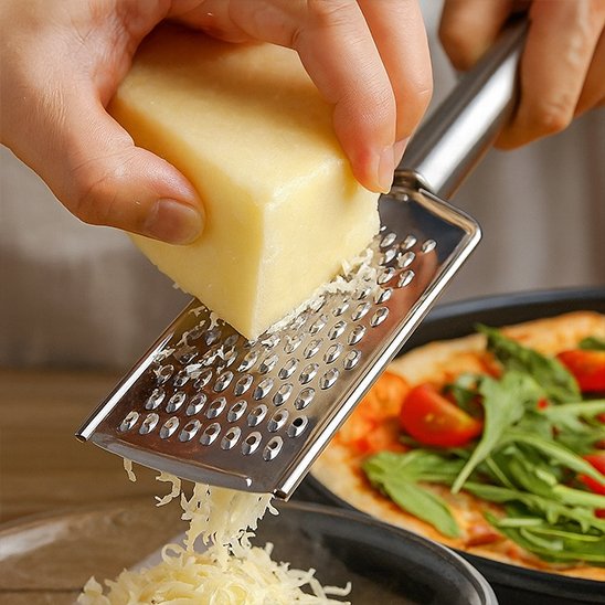 Cuisinière râpe fromage utilisant râpe  à fromage parmesan