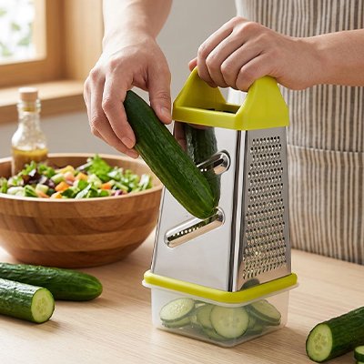 Râpe à légumes manuelle verte homme râpe cocombre
