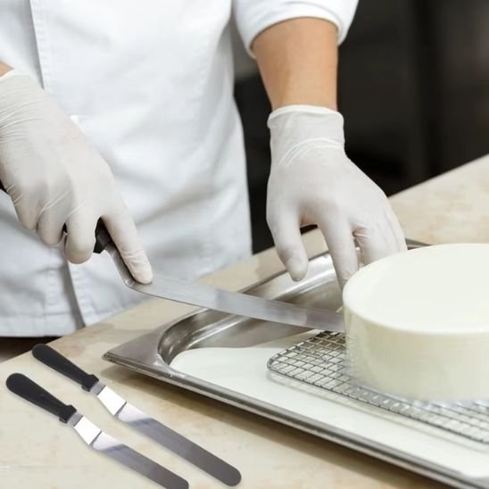 spatule coudée plate glisser gâteau