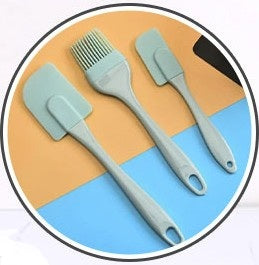 trio spatule silicone menthe