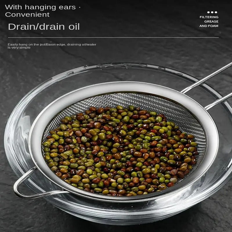 tamis cuisine haricots repose avec stabilité sur bol